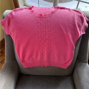 Handmade Pink Sweater with Decorative Knit